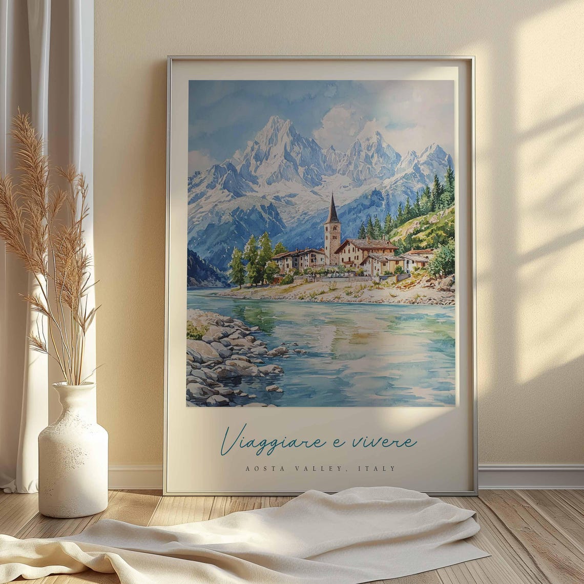 Aosta Valley Poster Aosta Valley Travel Print Aosta Valley Travel Art Aosta Valley Wall Art Italy Art Italy Travel Decor Travel Gift - Image 2