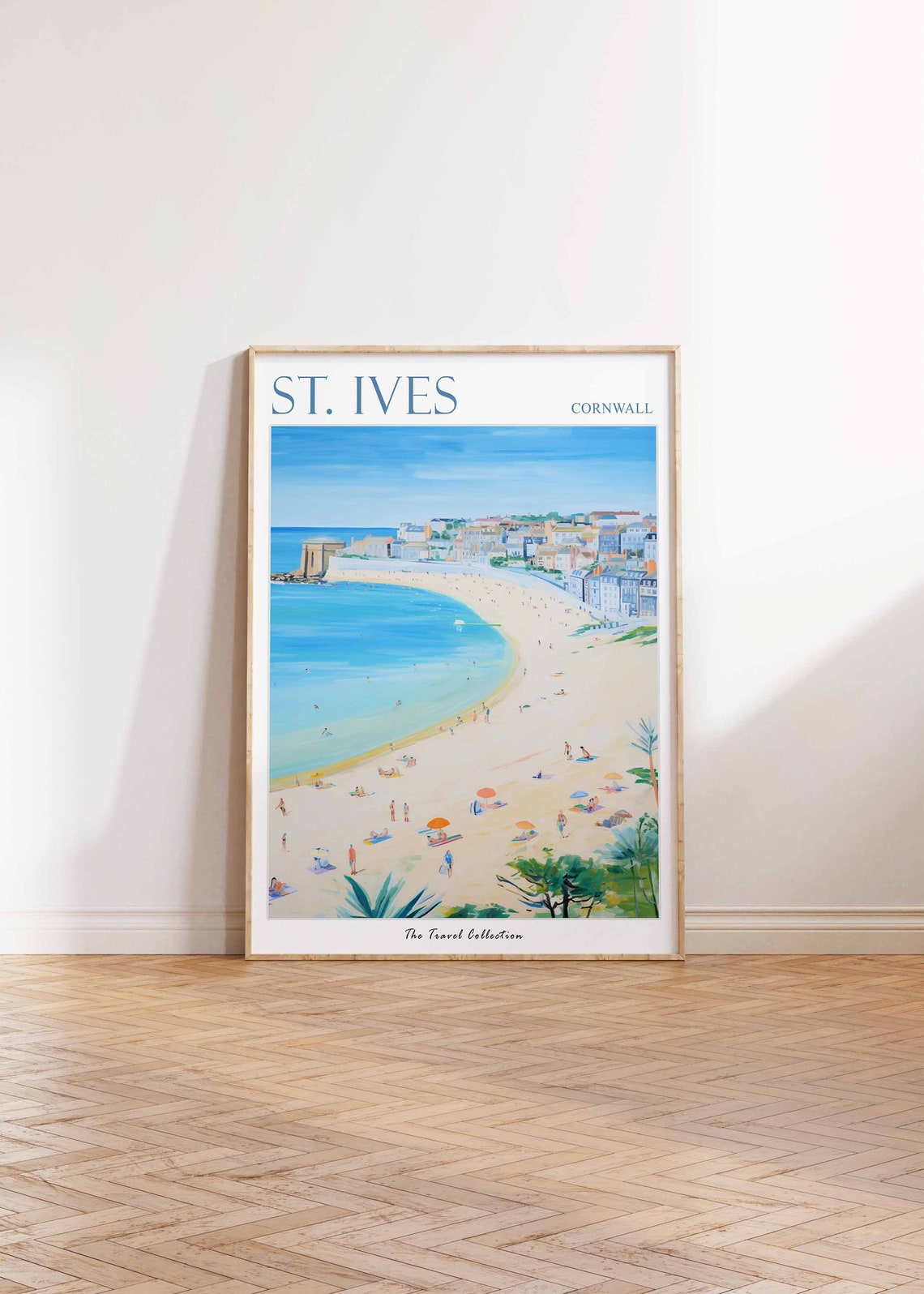 St. Ives Cornwall Beach Harbor Town Seaside Watercolor Poster - Image 2