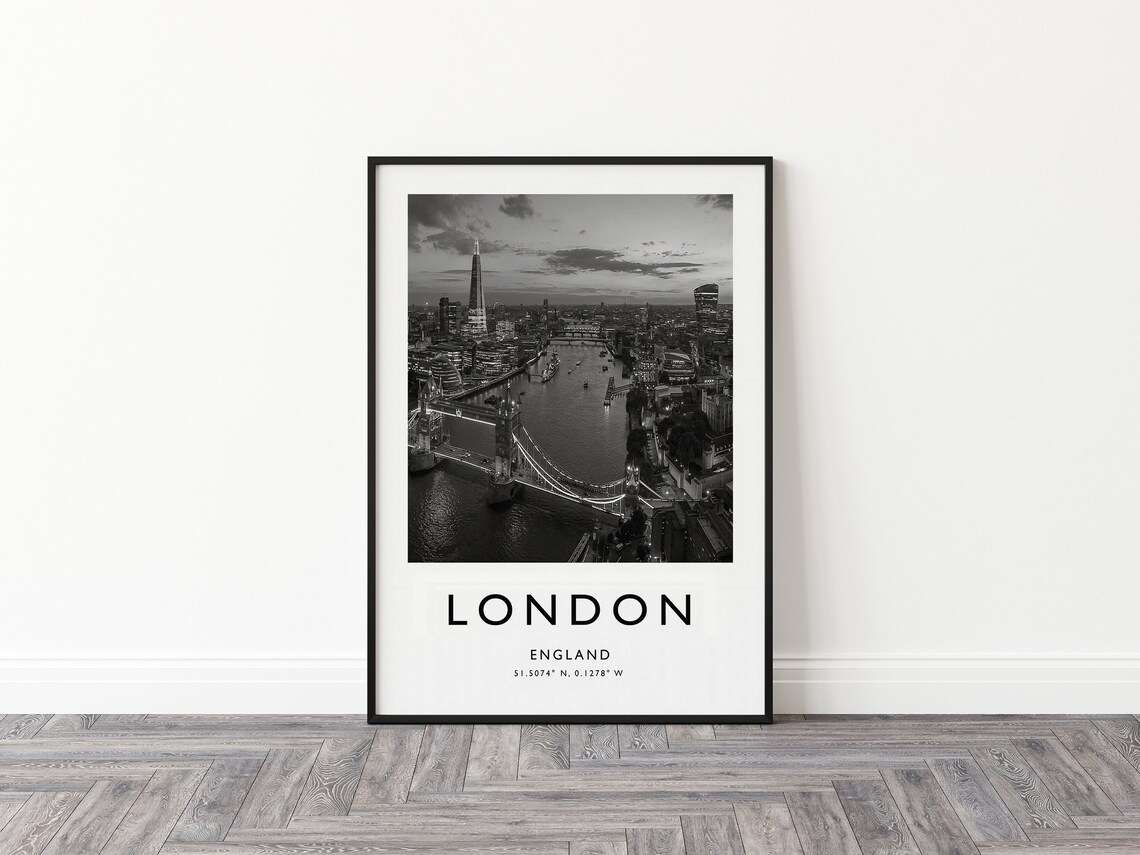 London Travel Poster, Black and White Travel Art - Image 3