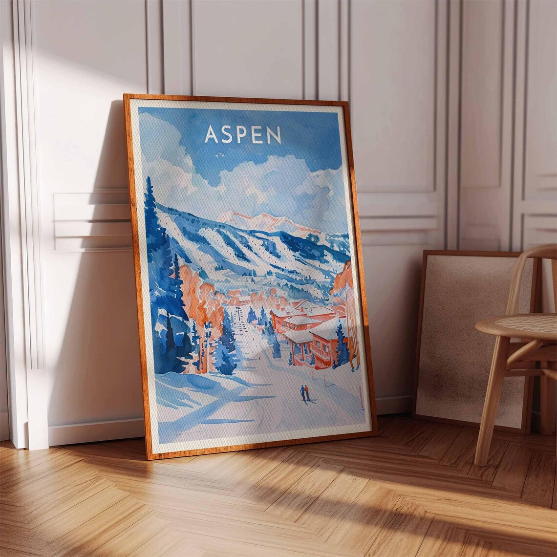 Aspen Colorado Blue Pines Rust Red Buildings Ski Street Poster - Image 2