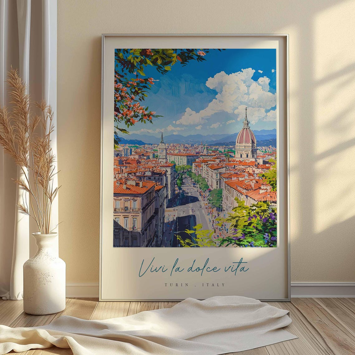 Turin Poster Italian Travel Print Turin Travel Art Turin Wall Art Italy Art Italy Travel Decor Italian Travel Gift - Image 2