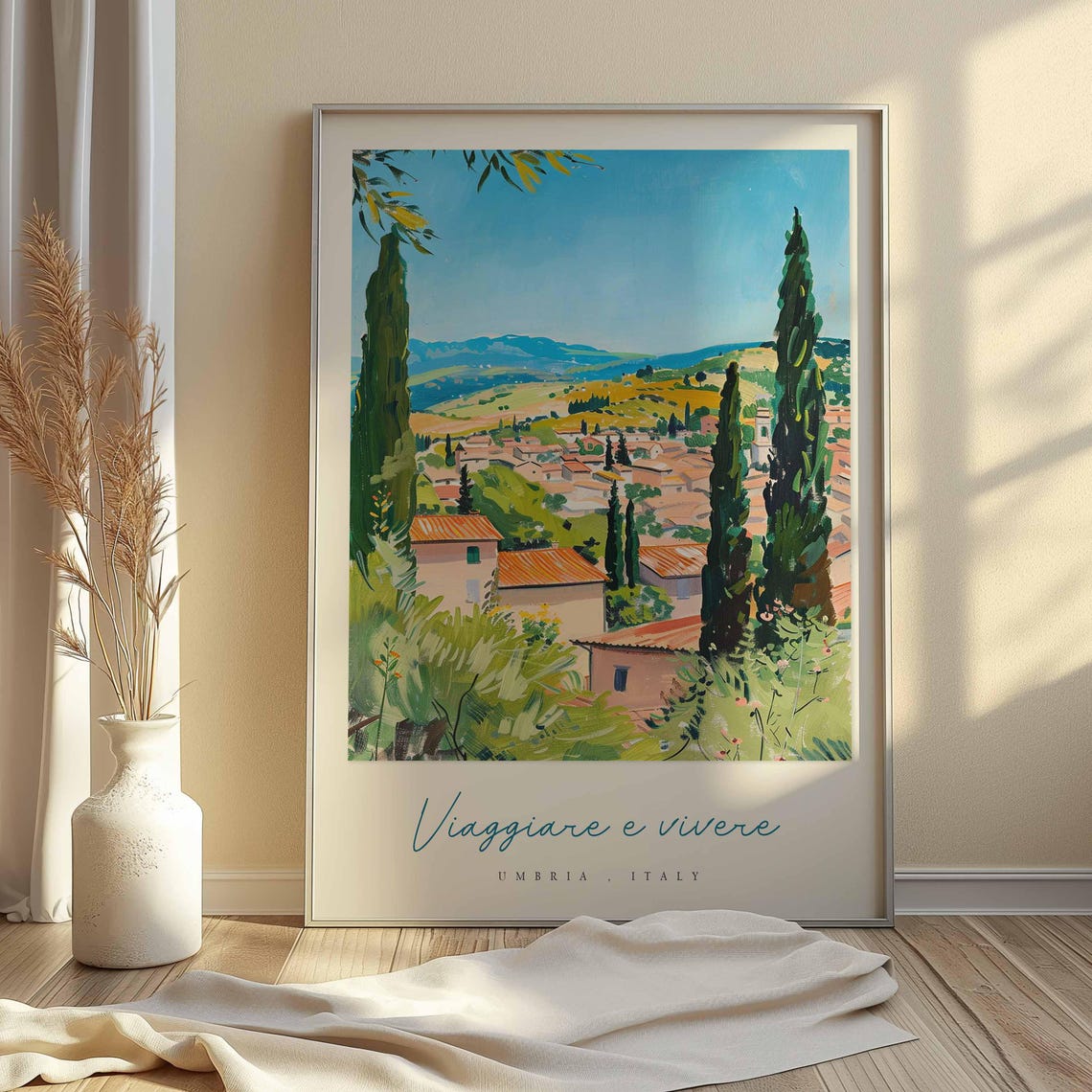 Umbria Poster Italian Travel Print Umbria Travel Art Umbria Wall Art Italy Art Italy Travel Decor Italian Travel Gift - Image 2