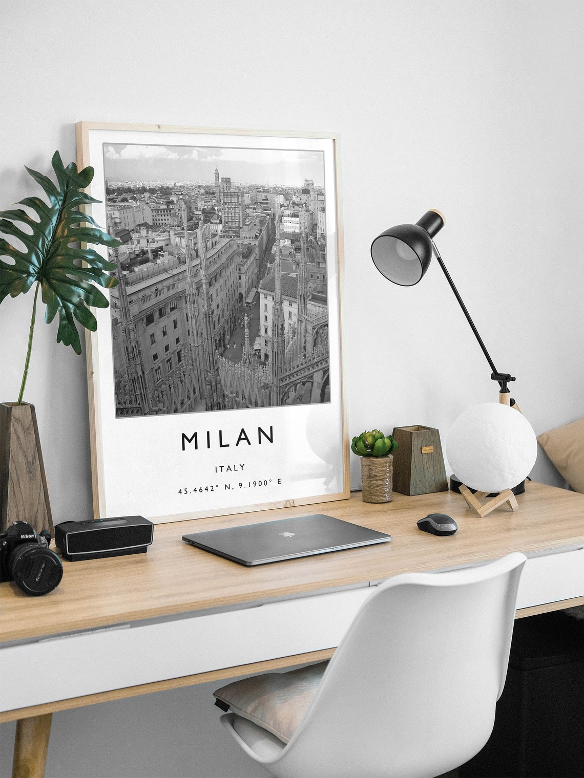 Milan Italy Black And White Duomo Cathedral Spires Photo Travel Poster - Image 2