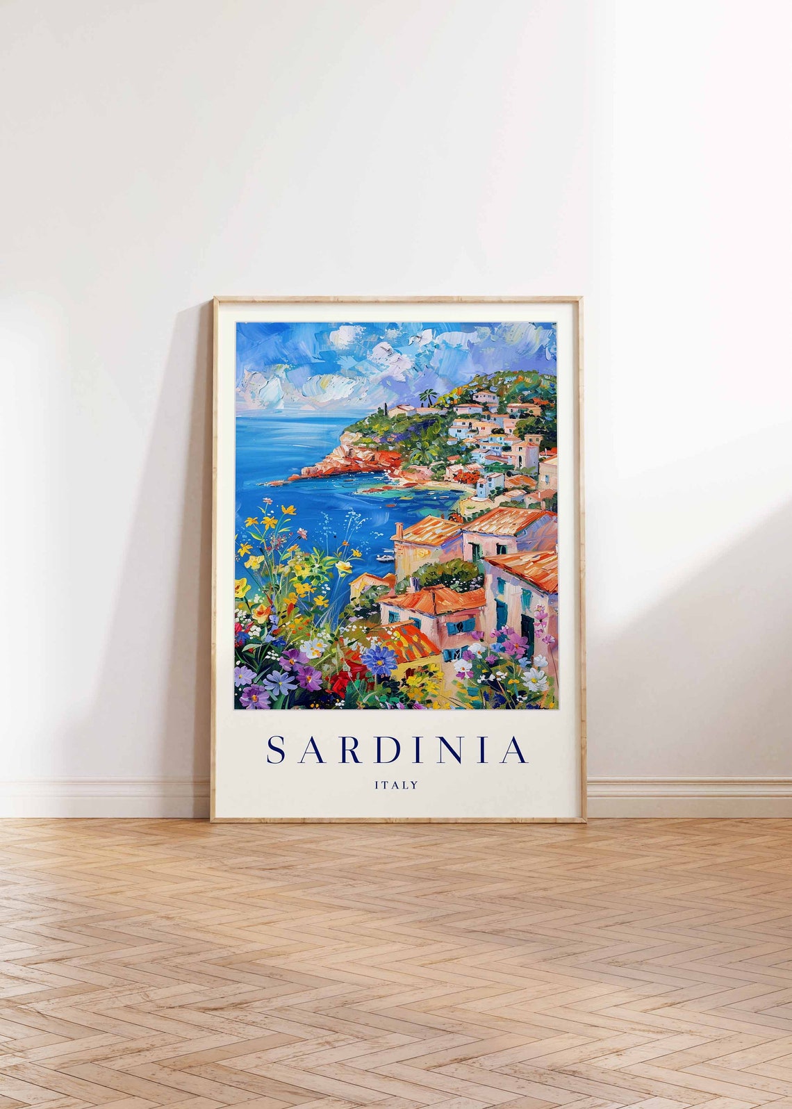 Sardinia Italy Mediterranean Coast Impressionist Travel Poster - Image 2