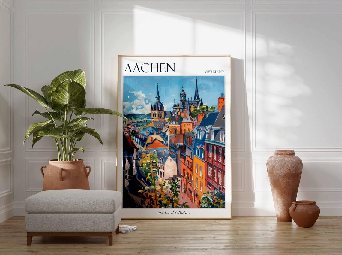 Aachen Poster Germany Travel Print German Decor Europe Travel Poster European Wall Art City Print Aachen Gift Aachen Travel Poster - Image 2