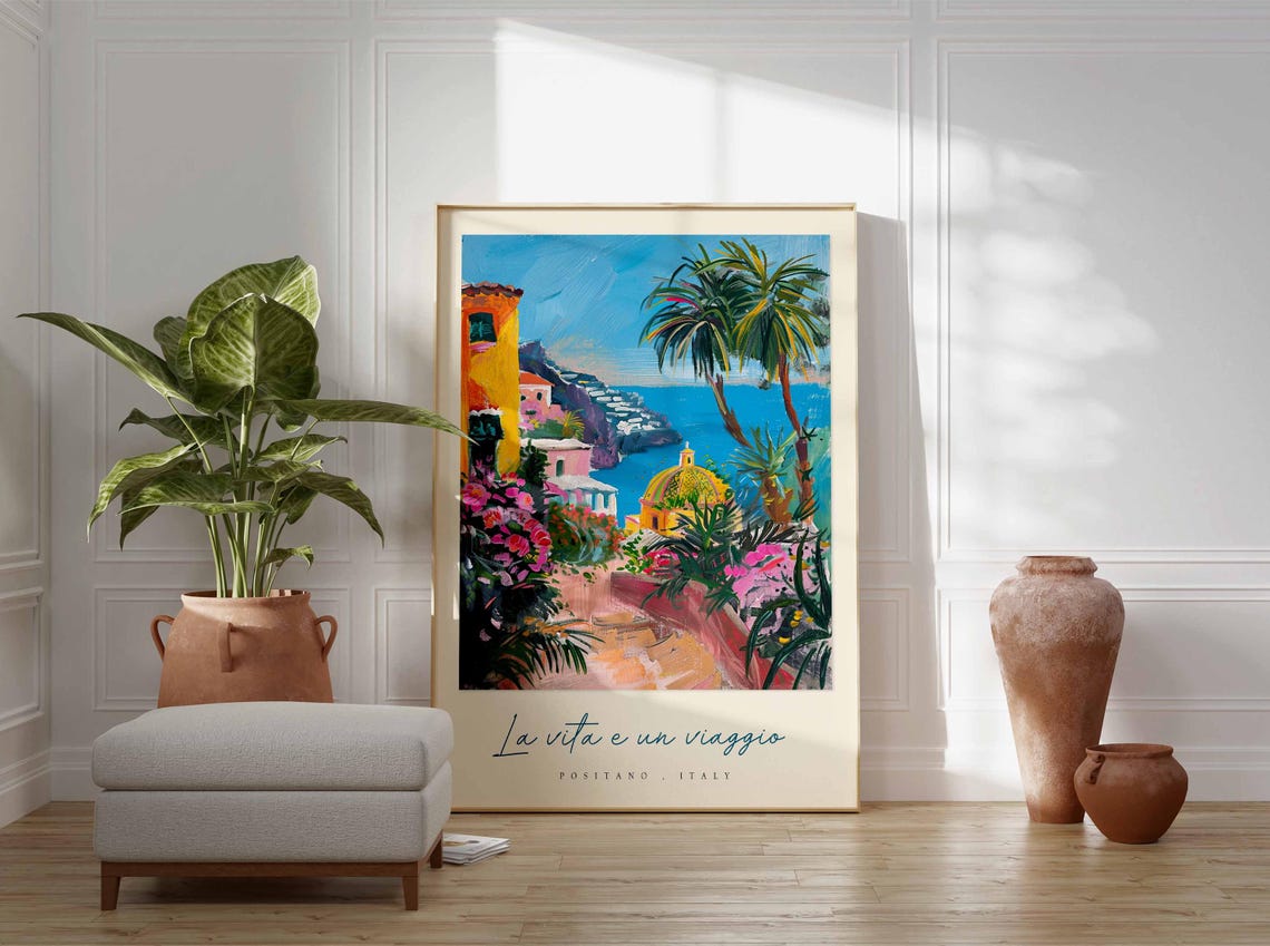 Positano Poster Italian Travel Print Positano Travel Art Positano Wall Art Italy Art Italy Travel Decor Italian Travel Gift - Image 3
