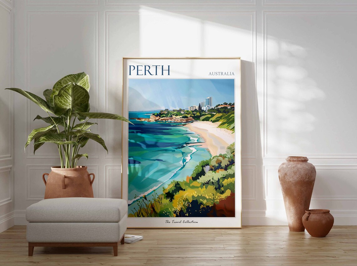 Perth Travel Poster, Coastal Decor Wall Art Print - Image 3