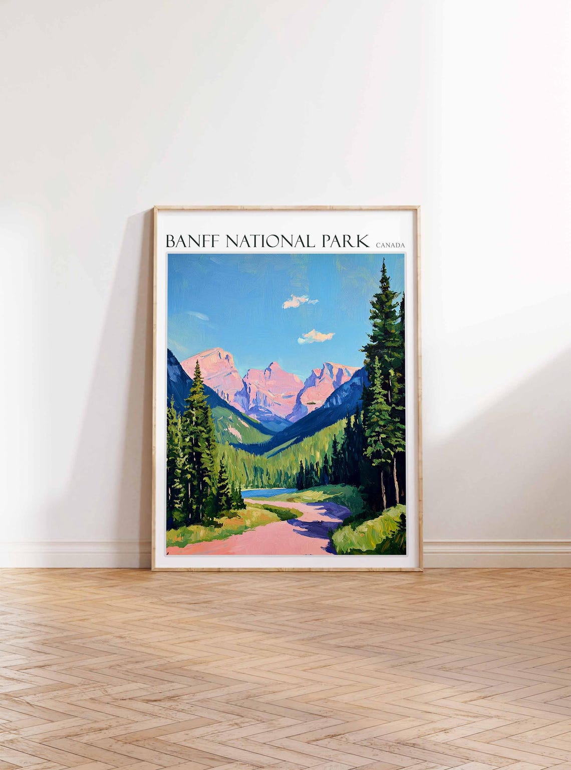 Banff National Park Canada Pine Trail to Pink Mountain Lake Poster - Image 3