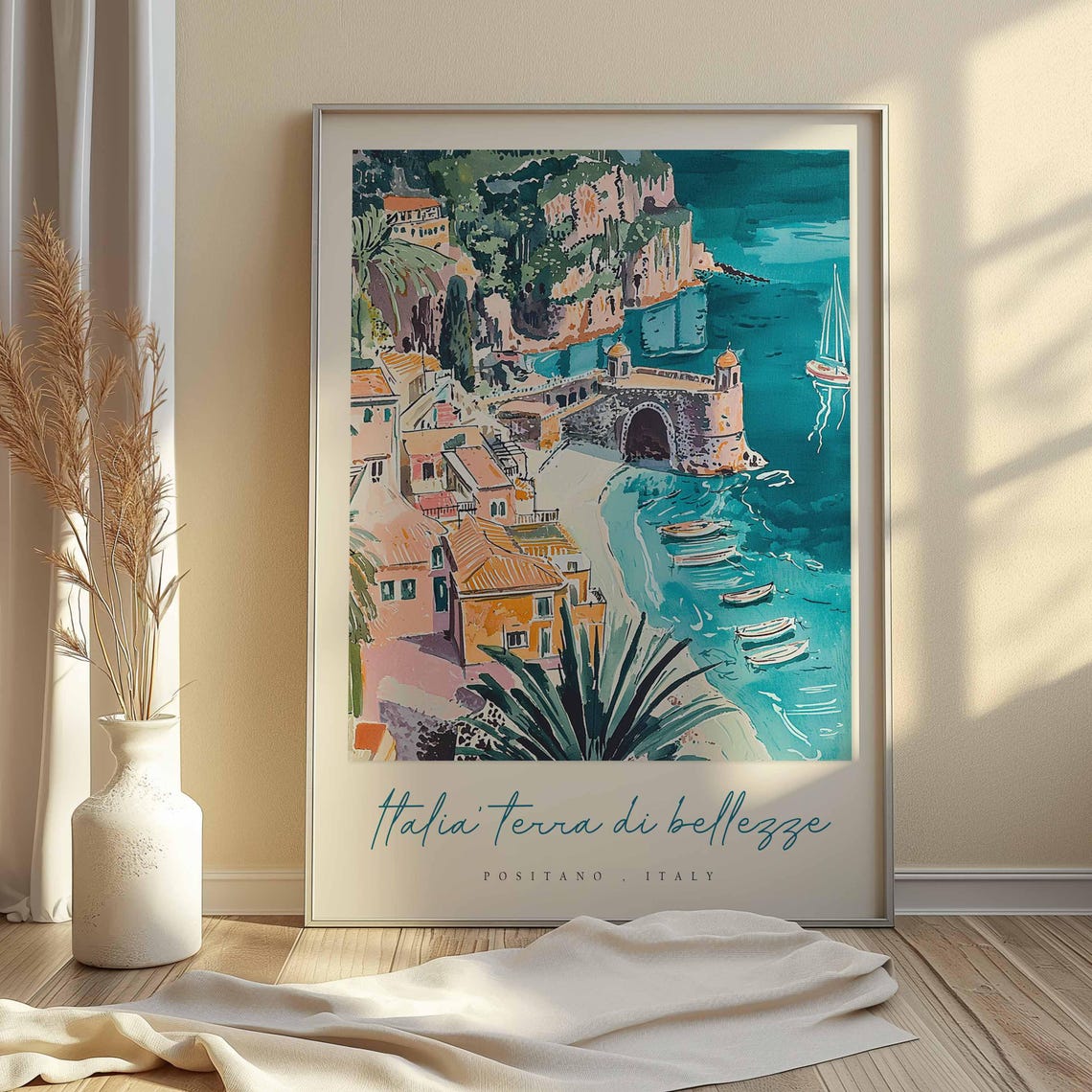 Positano Poster Italian Travel Print Positano Travel Art Positano Wall Art Italy Art Italy Travel Decor Italian Travel Gift - Image 2