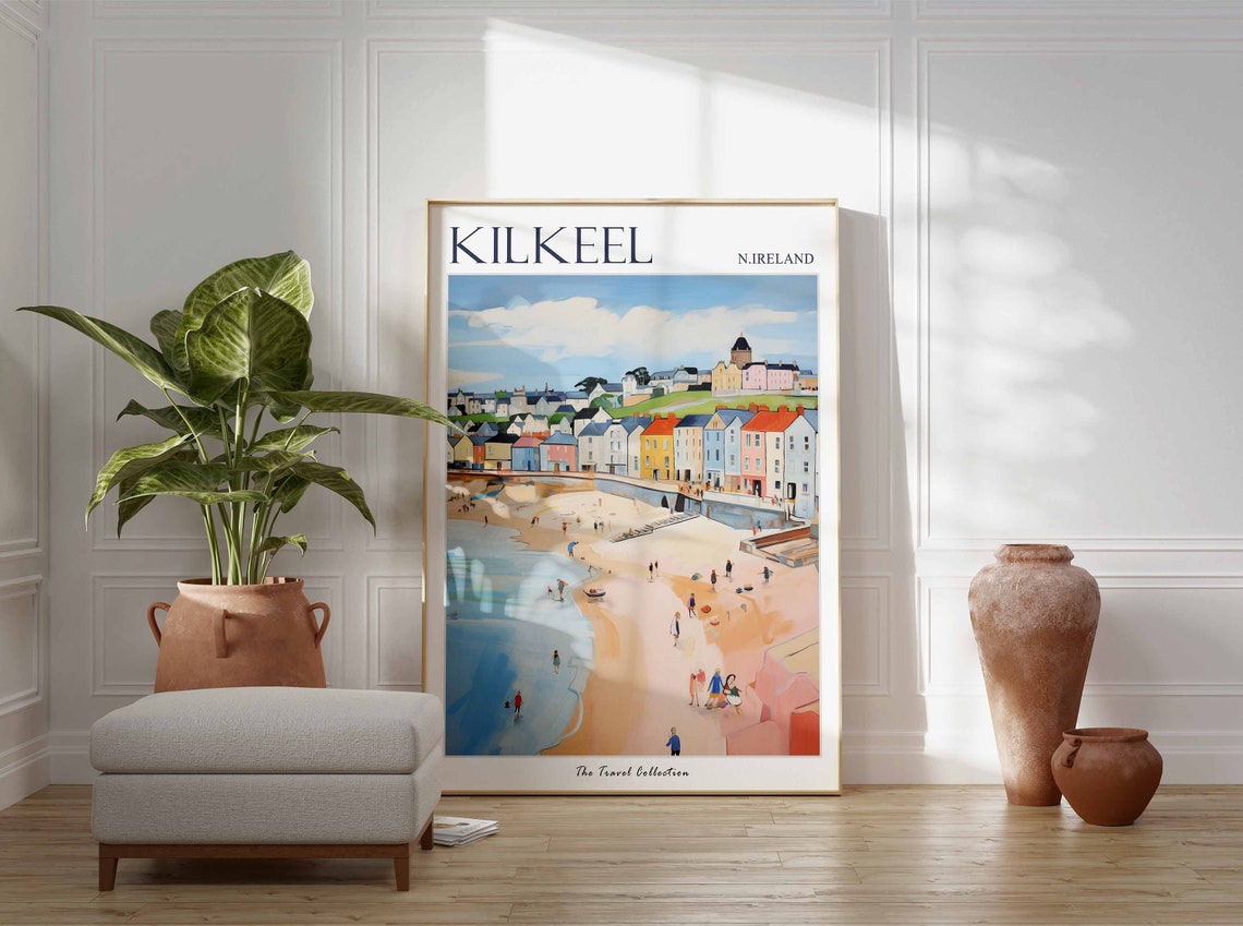 Kilkeel Poster Kilkeel Travel Print Northern Ireland Travel Poster Irish Decor Tropical Decor Kilkeel Gift Kilkeel Travel Poster - Image 2