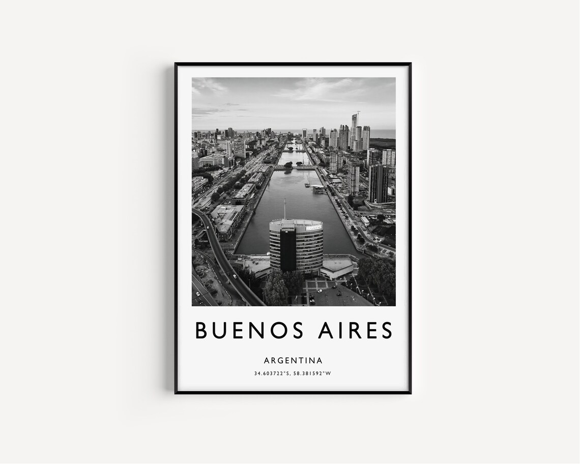 Buenos Aires Travel Poster, Black And White Travel Art - Image 3