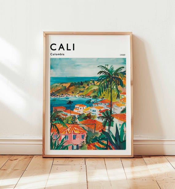 Cali Colombia Travel Poster South America Wall Art Salsa Decor