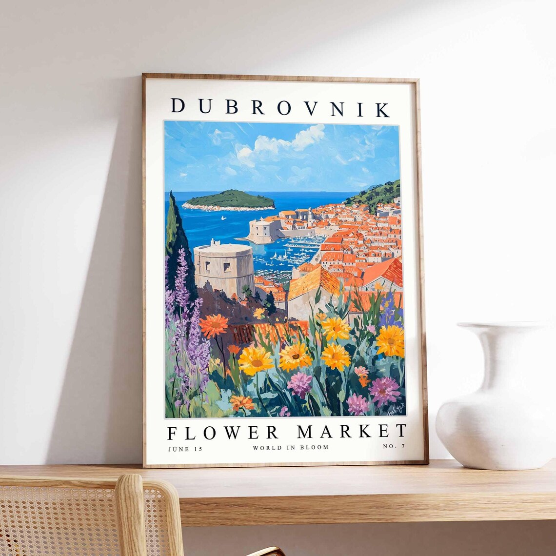 Dubrovnik Flower Market Lokrum Island Daisy Lavender Meadow Poster