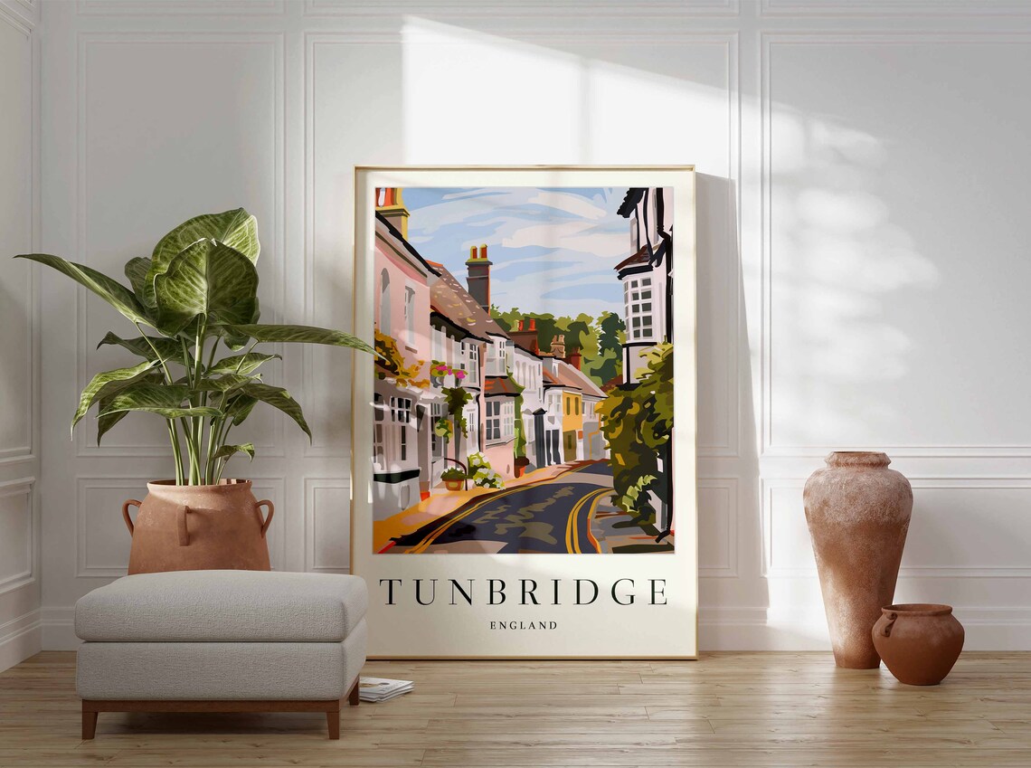 Tunbridge Poster Tunbridge Travel Print England Wall Art British Decor Tropical Decor Botanical Print Tunbridge Gift - Image 3