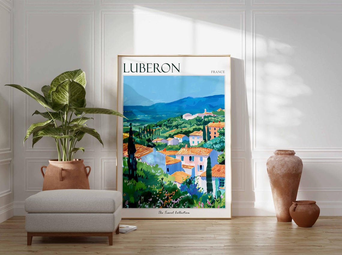 Luberon Poster France Travel Print French Decor Europe Travel Poster European Wall Art Luberon Gift Luberon Travel Poster - Image 3