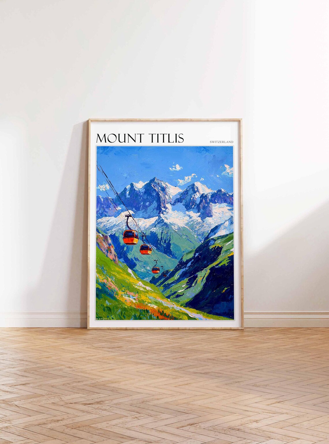 Mount Titlis Poster Mount Titlis Travel Print Swiss Decor Europe Travel Poster European Wall Art Switzerland Wall Art Mountain Poster - Image 2
