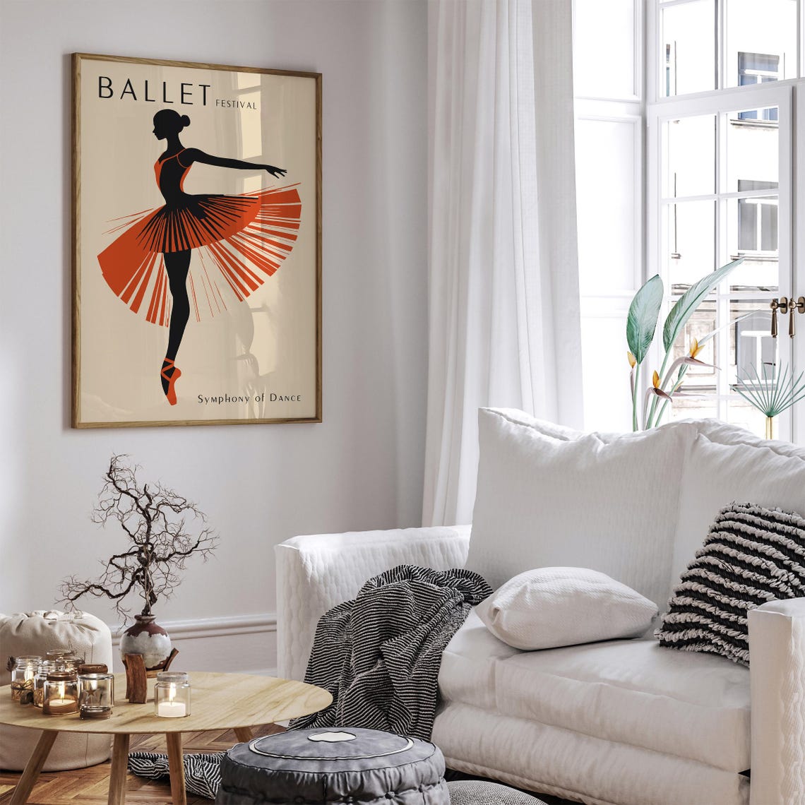 Ballet Festival Red Tutu Dancer Symphony of Dance Art Poster - Image 2