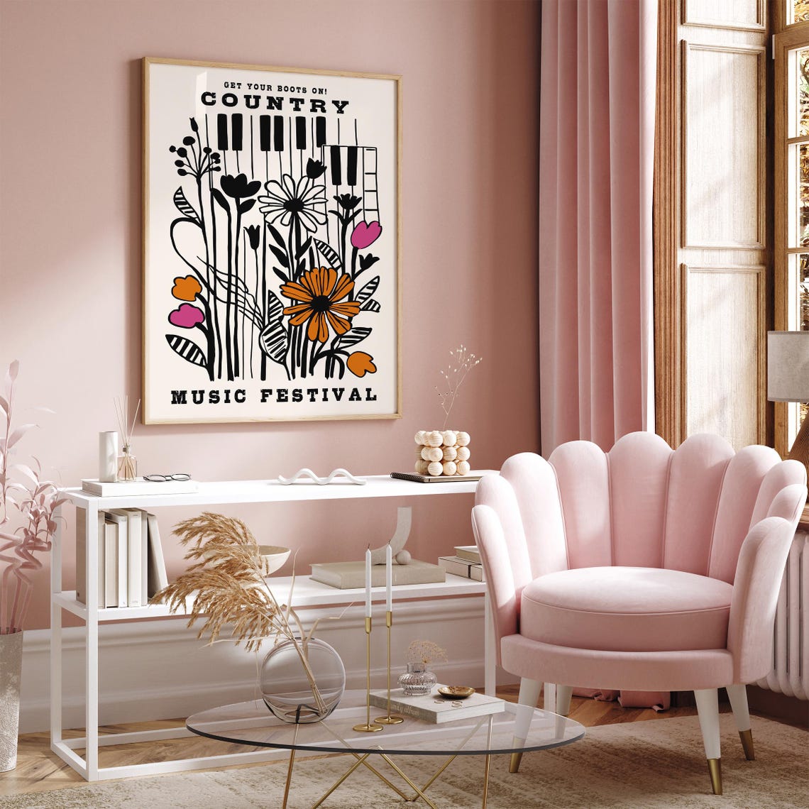 Country Music Poster Vintage Music Poster Western Wall Art Nashville Concert Poster Farmhouse Decor Country Music Fan Cowboy Wall Art - Image 2