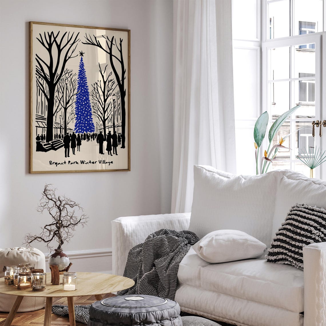 Bryant Park Winter Village Poster Festive Nyc Holiday Print Iconic New York City Winter Scene Seasonal Art Christmas Gift For Nyc Lovers - Image 3