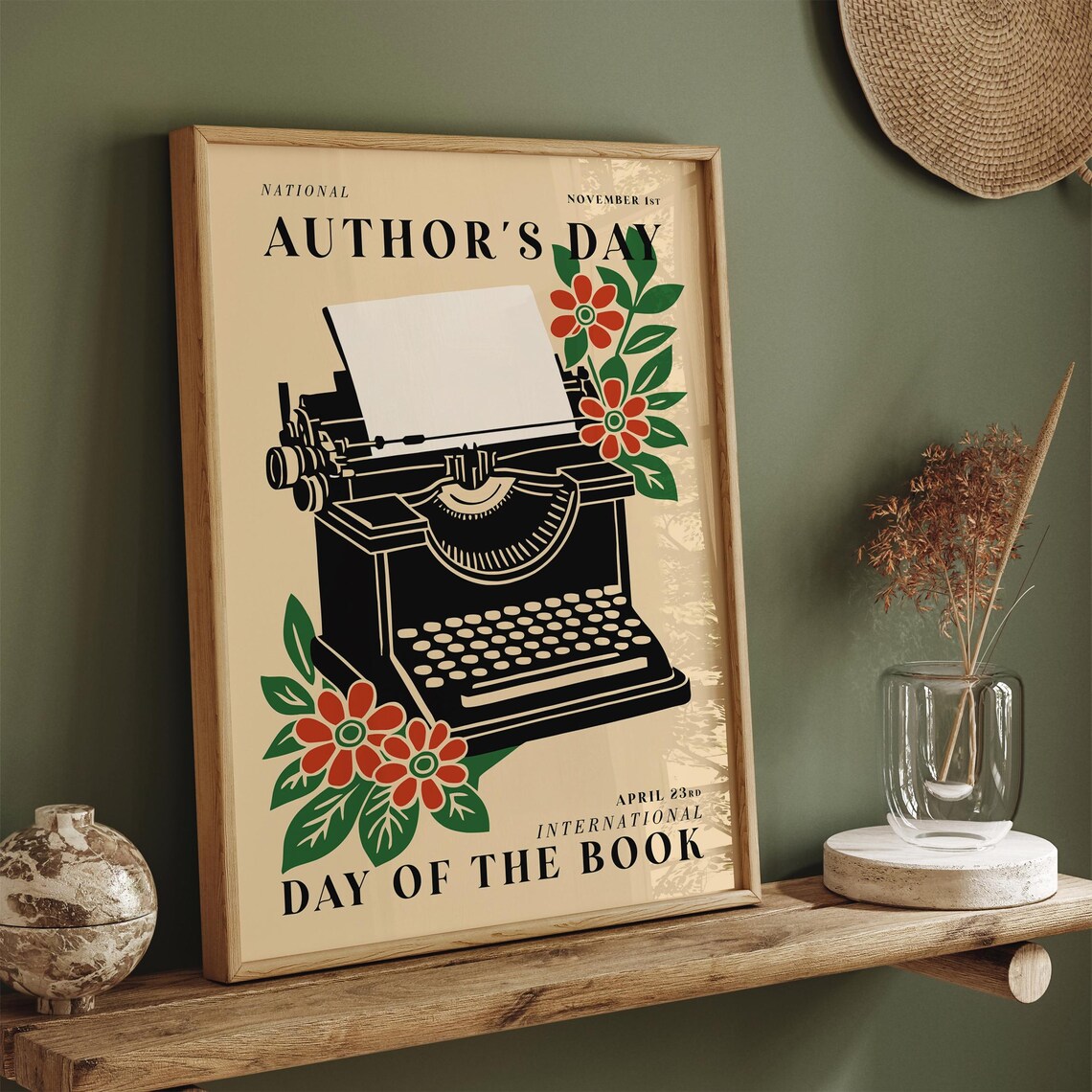 National Author's Day Typewriter International Day of the Book Poster - Image 3