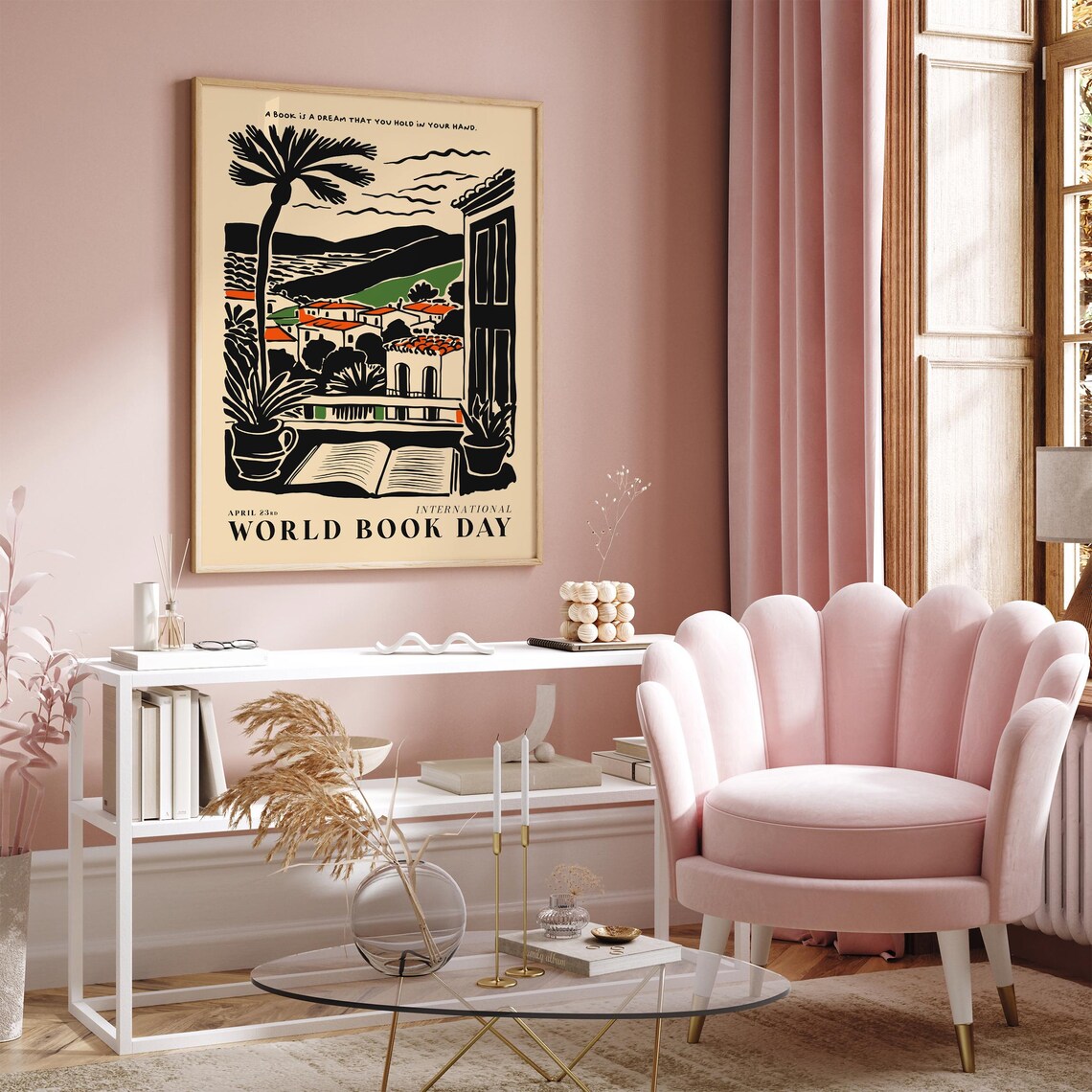 World Book Day Palm Terrace Village Quote Literary Lovers Poster - Image 3