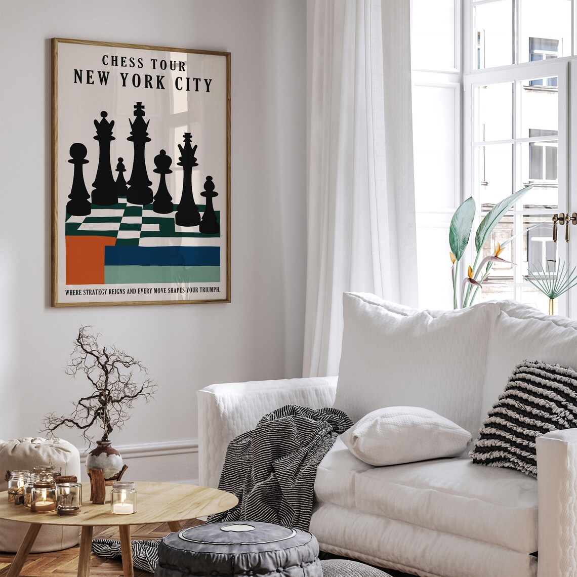 Chess Tour New York City Strategy Triumph Game Room Office Poster - Image 4