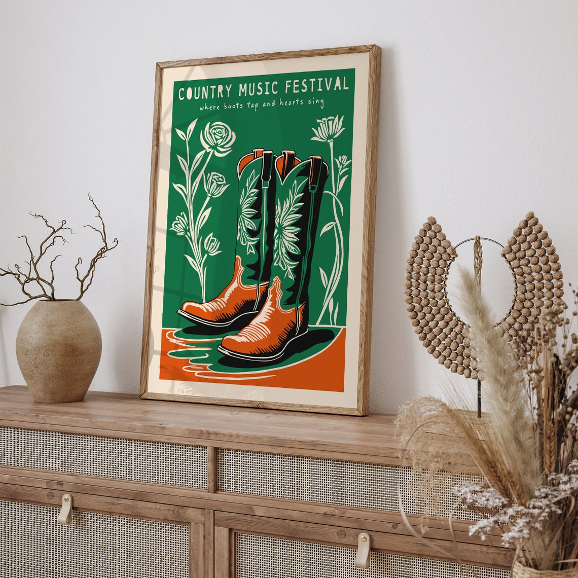 Country Music Poster Vintage Music Poster Western Wall Art Nashville Concert Poster Farmhouse Decor Country Music Fan Cowboy Wall Art - Image 3