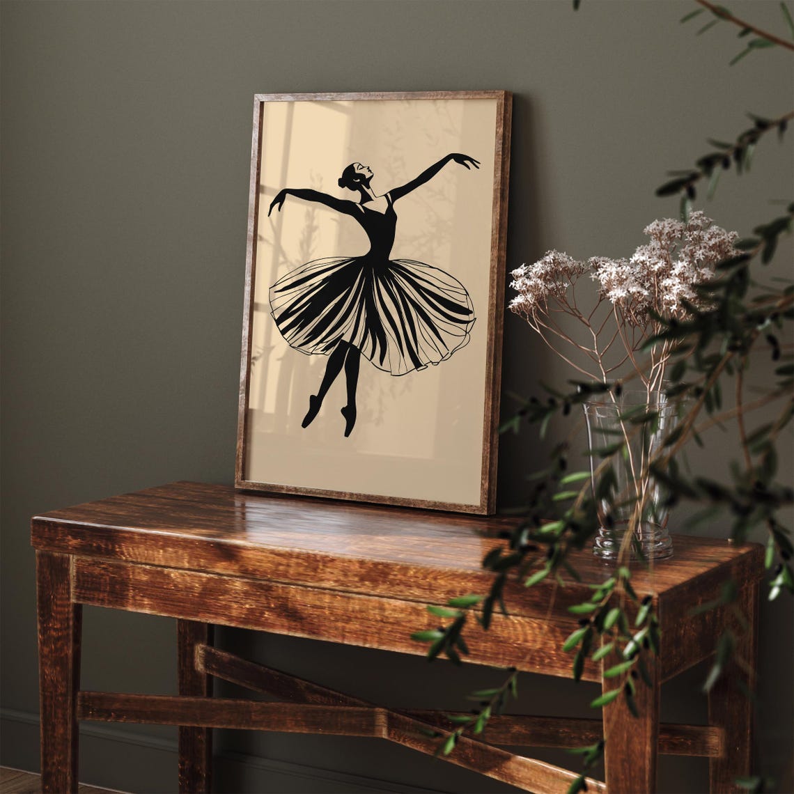 Elegant Black Ballerina Silhouette in Tutu Dance Leap Poster - Image 4