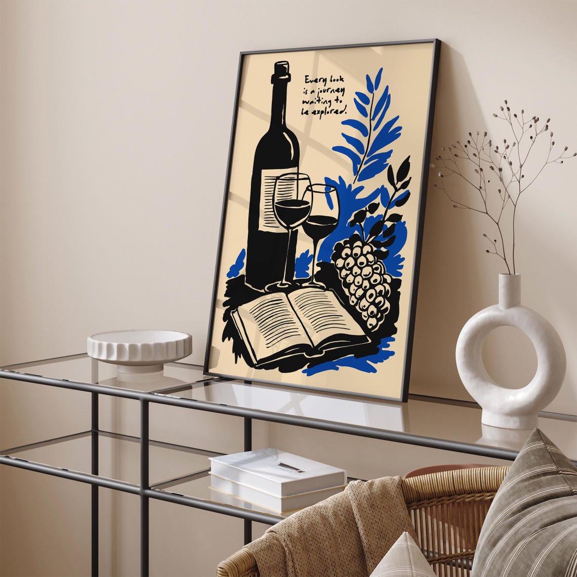 Every Book Is a Journey Quote Wine Lovers Literary Reading Print - Image 5