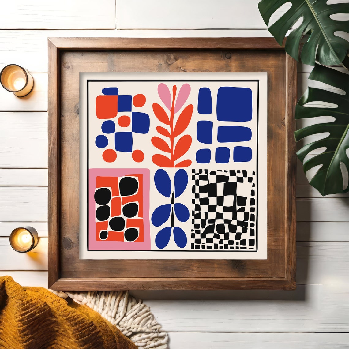 Colorful Geometric Abstract Squares Bold Contemporary Art Print - Image 5