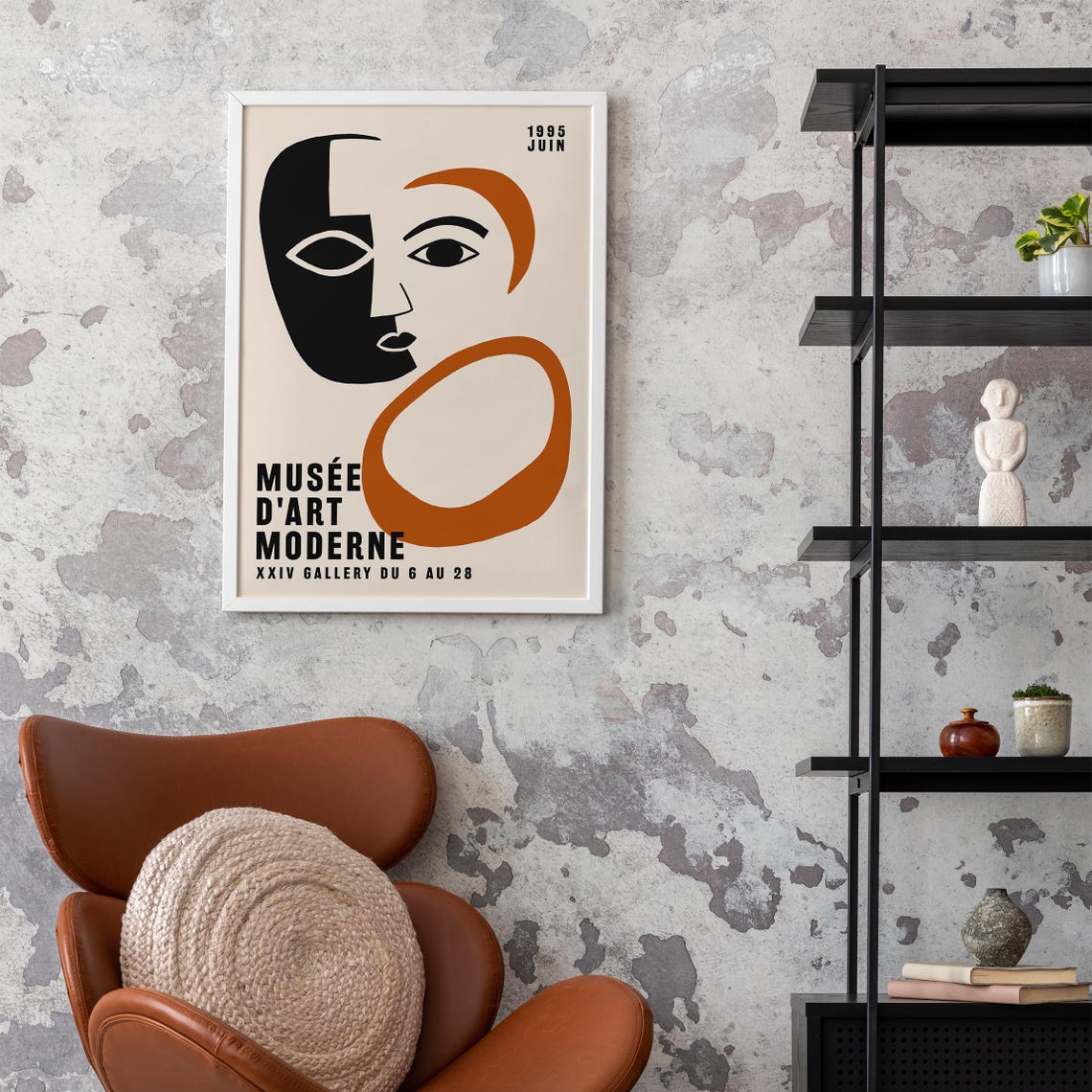 Musee dArt Moderne 1995 June Exhibition Abstract Face Poster - Image 6
