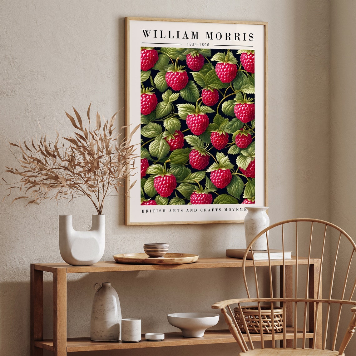 William Morris Raspberry Botanical British Arts and Crafts Poster - Image 2
