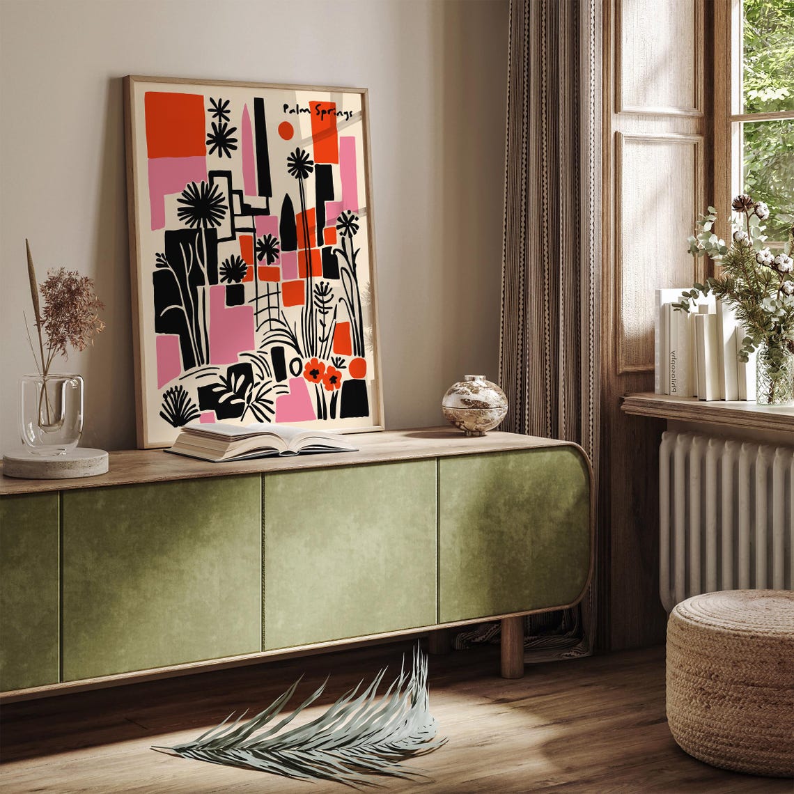 Palm Springs Mid Century Geometric Abstract Cityscape Poster - Image 5