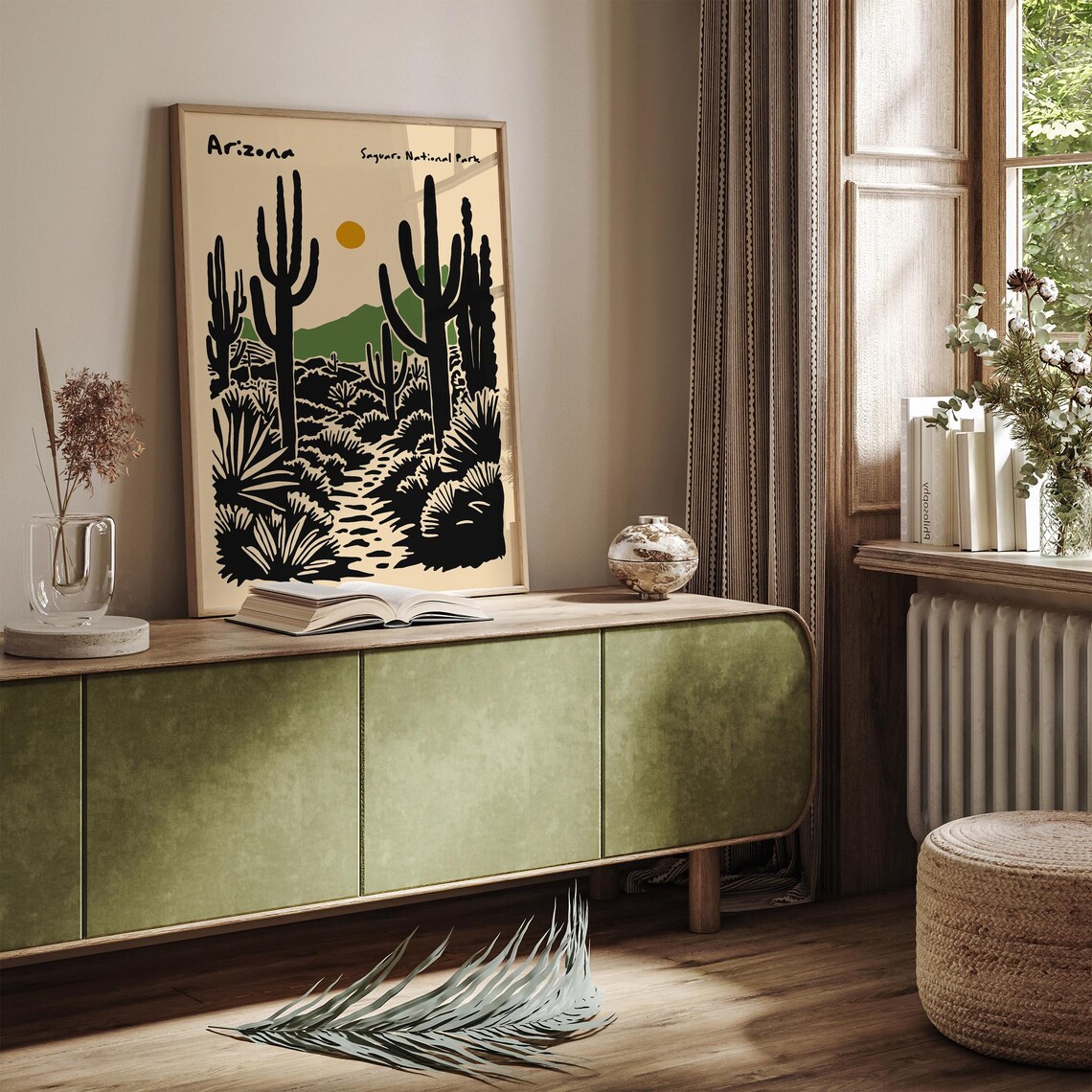 Arizona Saguaro National Park Poster Retro Farmhouse Wall Decor Print For Travel Lovers Airbnb Wall Decor Landscape Poster Travel Print - Image 4
