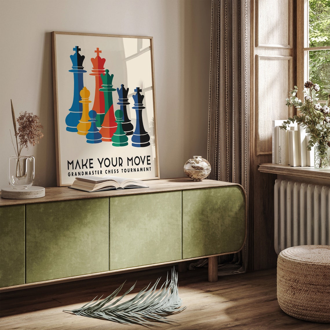 Make Your Move Grandmaster Chess Tournament Colorful Retro Poster - Image 3