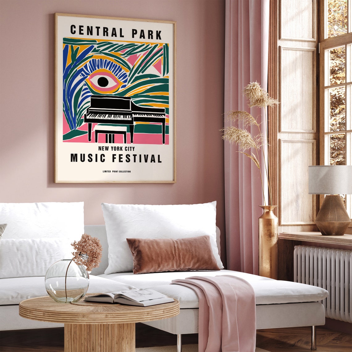 Central Park New York City Music Festival Poster Summer Music Festival In Nyc Print Retro Wall Art Colorful Wall Art Large 24x36 Prints - Image 4