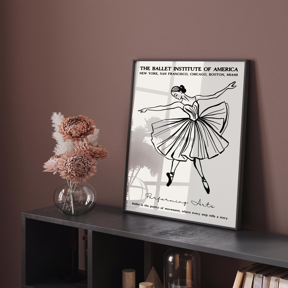 Ballet Institute of America Poster with Ballerina Sketch Art - Image 4