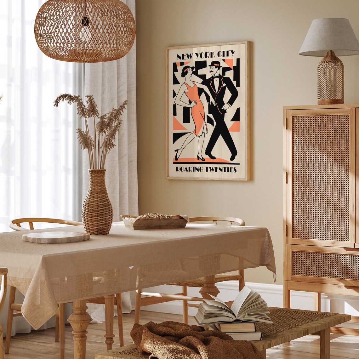 New York City Roaring Twenties Art Deco Dance Couple Vintage Poster - Image 2