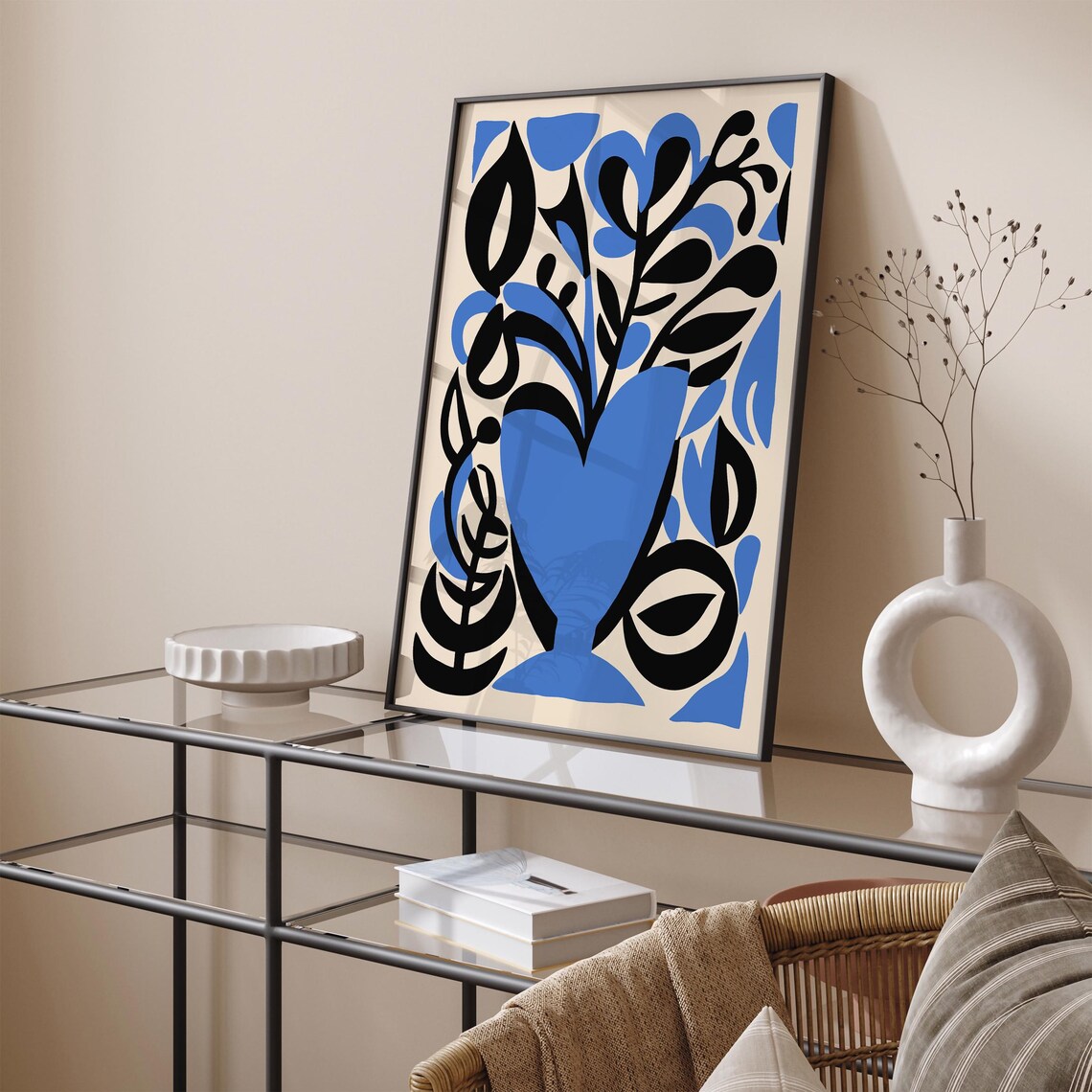 Abstract Matisse Style Botanical Plant in Four Color Variants Poster - Image 5