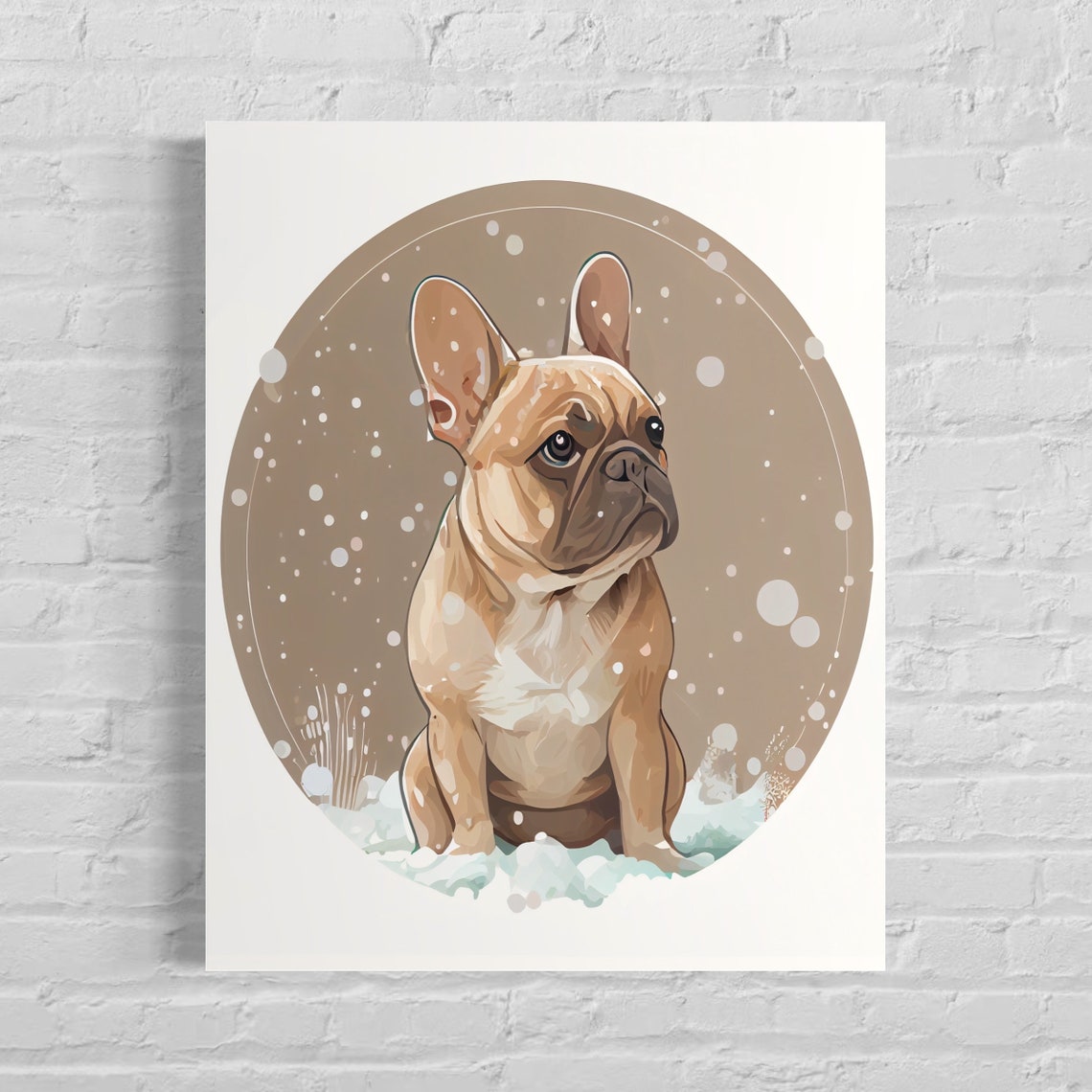 French Bulldog Retro Art Print French Bulldog Illustration French Bulldog Vintage Minimal Design Poster