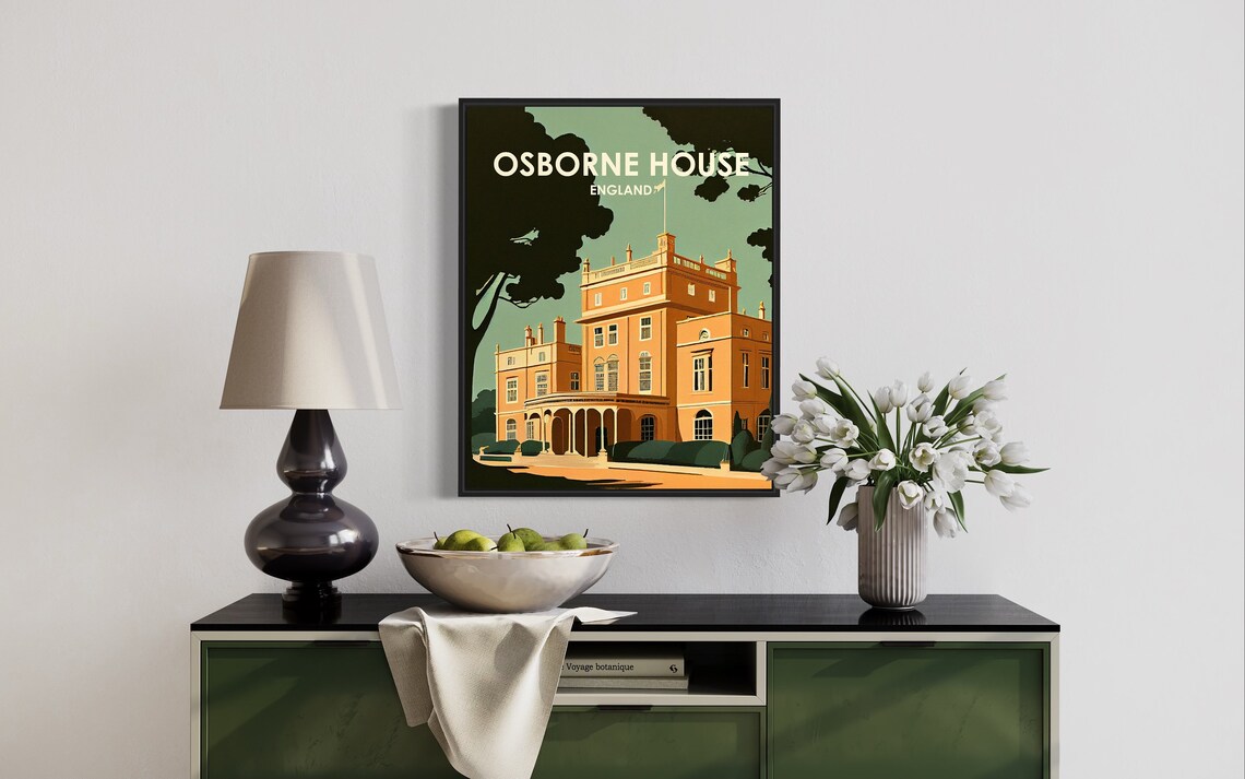 Osborne House England Royal Residence Garden Vintage Travel Poster - Image 2
