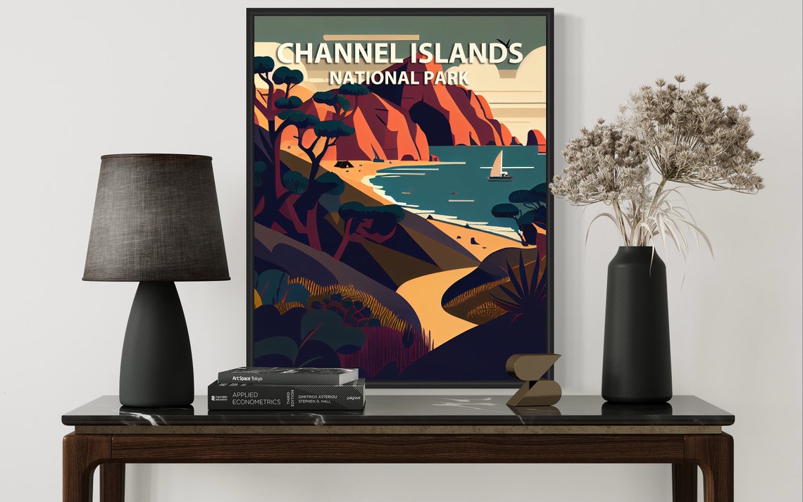 Channel Islands National Park Coastal Cliffs Sailboat Poster - Image 3