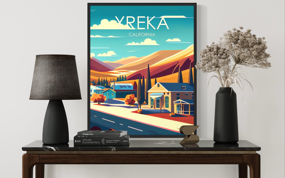 Yreka California Main Street Mountains Vintage Travel Poster - Image 3
