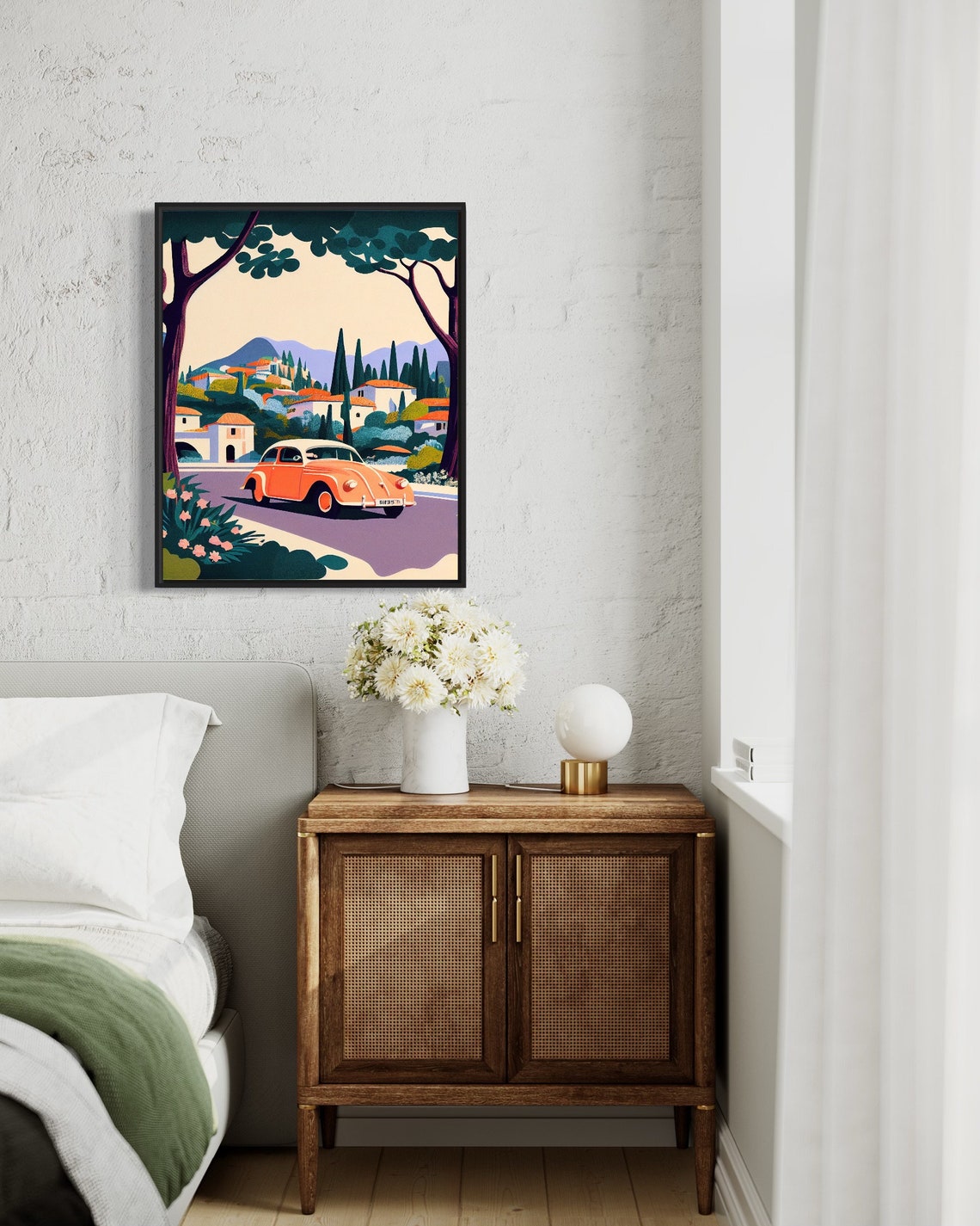 Mougins France Retro Art Print Mougins France Wall Art Illustration Mougins France Vintage Minimal Design Poster - Image 3