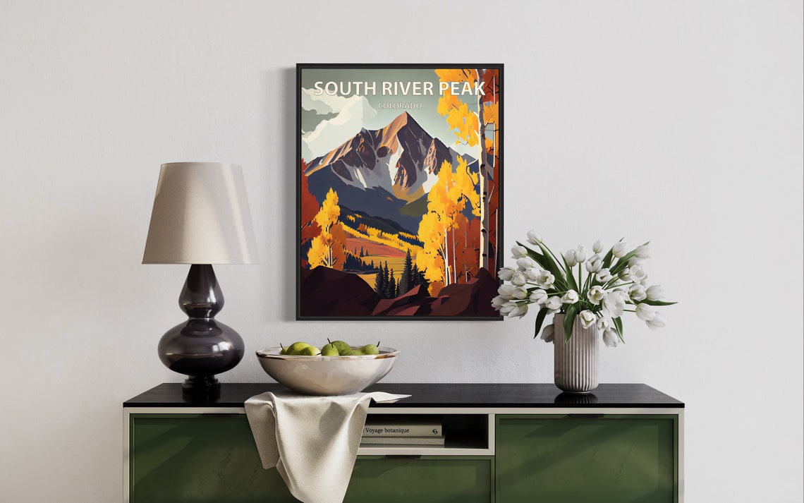 South River Peak Colorado Fall Aspens Alpine Valley Art Poster - Image 3