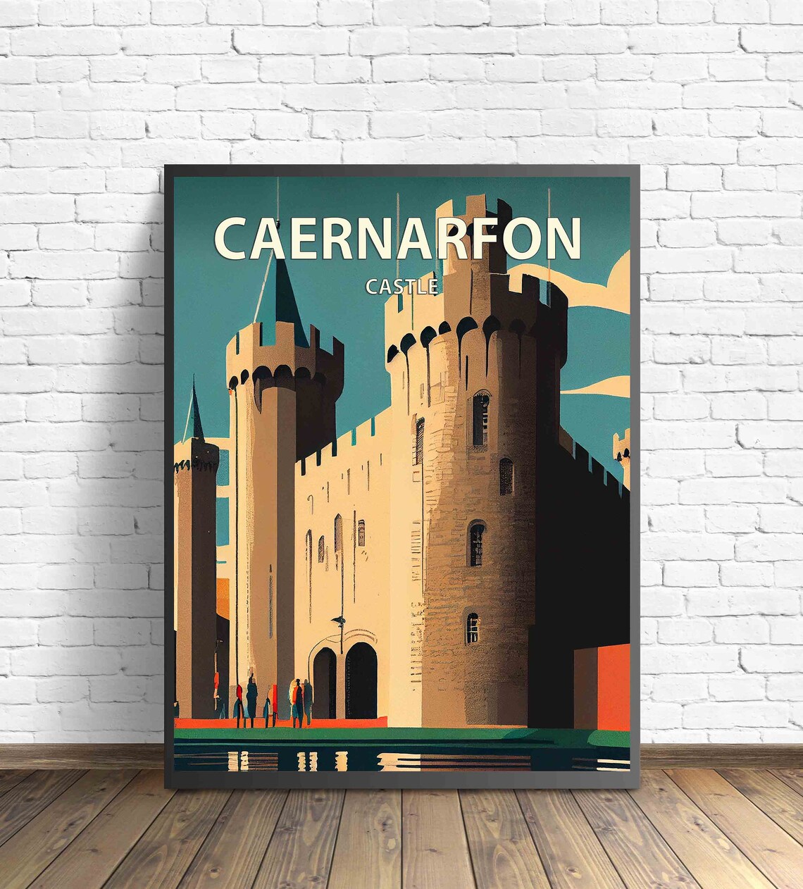 Caernarfon Wales Medieval Castle Towers Vintage Travel Poster - Image 3