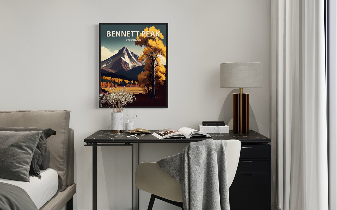 Bennett Peak Colorado Twin Pyramid Summits Aspen Meadow Poster - Image 2