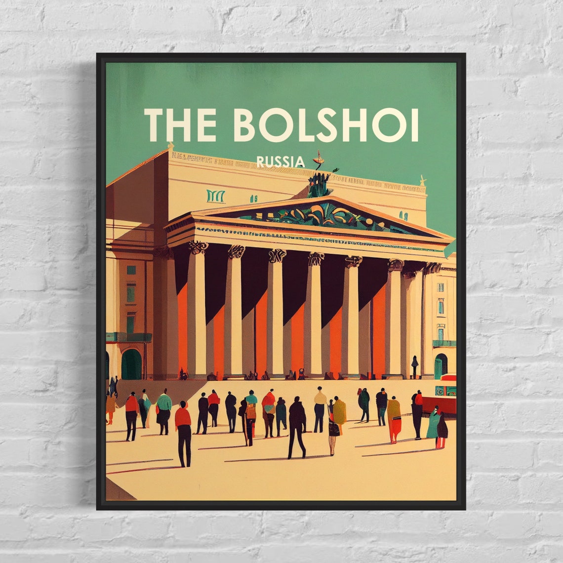 The Bolshoi Russia Retro Art Print The Bolshoi Russia Wall Art Illustration The Bolshoi Russia Vintage Minimal Design Poster