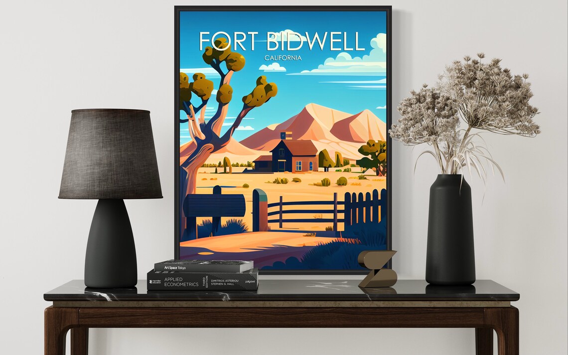 Fort Bidwell California Retro Art Print Fort Bidwell Art Illustration Fort Bidwell Vintage Minimal Design Poster - Image 3