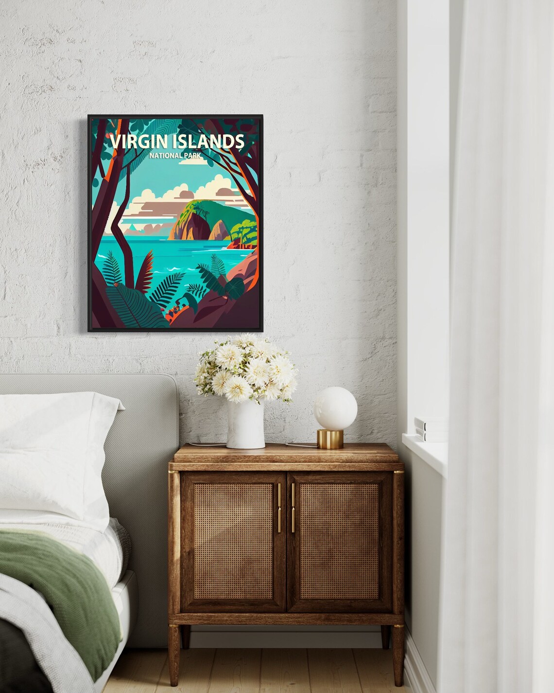 Virgin Islands National Park Tropical Coast Beach Travel Poster - Image 2